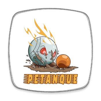 Petanque Boccia Boule Kugelspiel - Viereckiger Kühlschrankmagnet - Weiß - Vorne