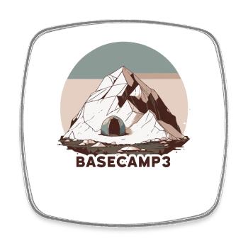 Mountaineer Base Camp 3 - Square fridge magnet - white - Front