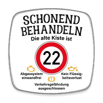 22. Geburtstag Schonend Behandeln Alte Kiste 22 - Viereckiger Kühlschrankmagnet - Weiß - Vorne