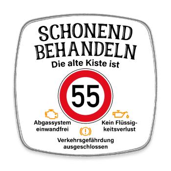 55. Geburtstag Schonend Behandeln Alte Kiste 55 - Viereckiger Kühlschrankmagnet - Weiß - Vorne