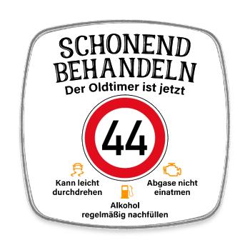 44. Geburtstag Schonend Behandeln Oldtimer Ist 44 - Viereckiger Kühlschrankmagnet - Weiß - Vorne