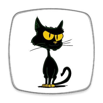 vintage retro Katze - Viereckiger Kühlschrankmagnet - Weiß - Vorne