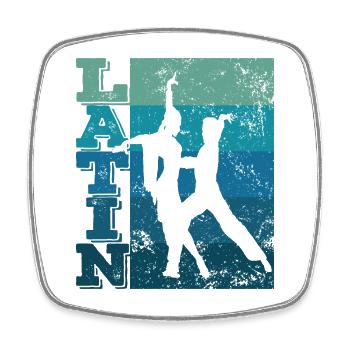 Latin Dance Couple Retro Dancers - Square fridge magnet - white - Front