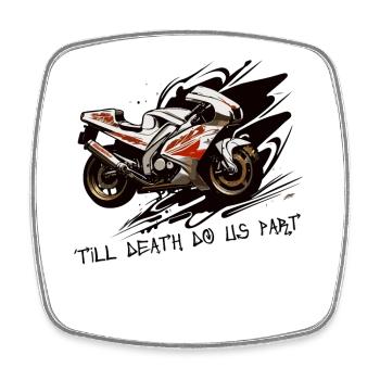 Super Sport Tourer Sport Motorcycle - Square fridge magnet - white - Front