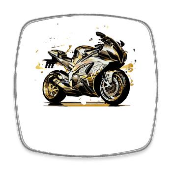 Moto de tourisme sportive super sportive - Magnet carré - blanc - Devant