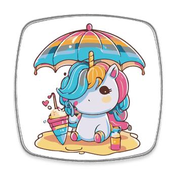 Licorne magique - Édition d’été - Magnet carré - blanc - Devant