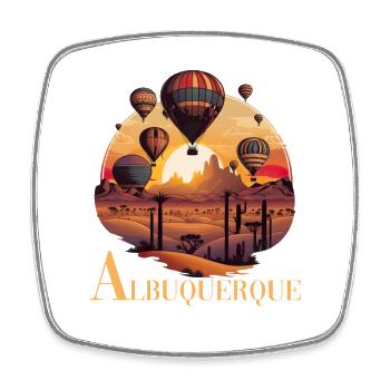 Albuquerque Ballon New Mexico Heißluftballon - Viereckiger Kühlschrankmagnet - Weiß - Vorne