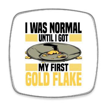 Gold panning - Square fridge magnet - white - Front