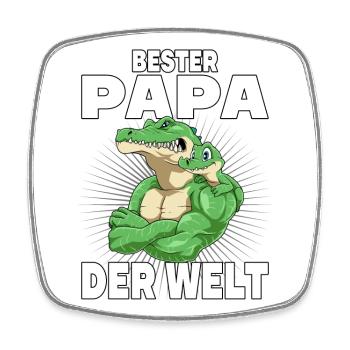 Bester Papa der Welt Vatertag Vater Krokodil für - Viereckiger Kühlschrankmagnet - Weiß - Vorne