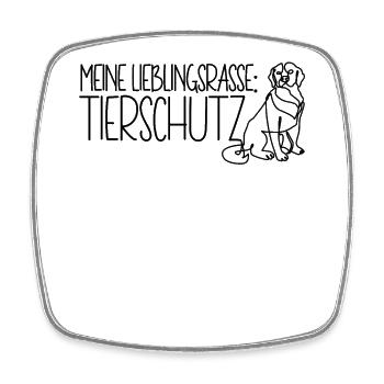 Tierheim Hund Meine Lieblingsrasse Tierschutz - Viereckiger Kühlschrankmagnet - Weiß - Vorne