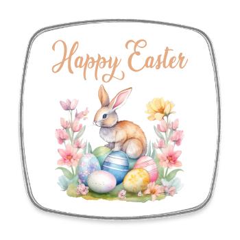 Frohe Ostern Hase Osterei für einen Osterhasen - Viereckiger Kühlschrankmagnet - Weiß - Vorne