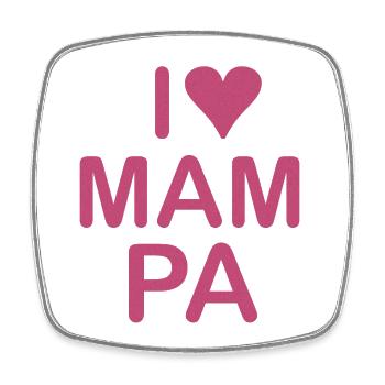I love MAMPA - Square fridge magnet - white - Front
