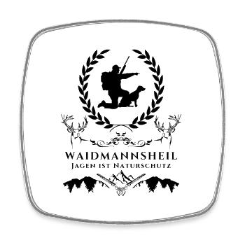 Jäger Geschenk Waidmannsheil-Jagen ist Naturschutz - Viereckiger Kühlschrankmagnet - Weiß - Vorne