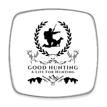 Jäger Geschenk Good Hunting-A Life for Hunting - Viereckiger Kühlschrankmagnet - Weiß - Vorne