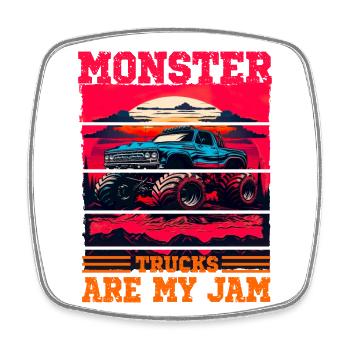 Monster Trucks Are My Jam für Männer und Jungen - Viereckiger Kühlschrankmagnet - Weiß - Vorne