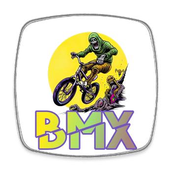 BMX Fahrrad Stunt Radfahren BMX - Viereckiger Kühlschrankmagnet - Weiß - Vorne