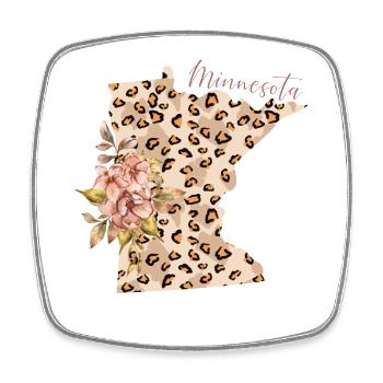 État du léopard du Minnesota Minnesota - Magnet carré - blanc - Devant