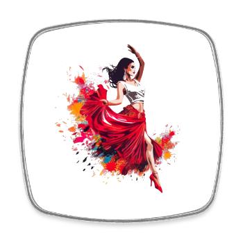 Flamenco Tanz Andalusien Spanischer Tanz - Viereckiger Kühlschrankmagnet - Weiß - Vorne