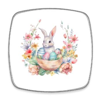 Frohe Ostern Hase Osterei für einen Osterhasen - Viereckiger Kühlschrankmagnet - Weiß - Vorne