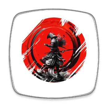 Samurai Japan Kultur - Viereckiger Kühlschrankmagnet - Weiß - Vorne
