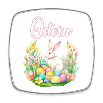 Frohe Ostern Hase Osterei für einen Osterhasen - Viereckiger Kühlschrankmagnet - Weiß - Vorne