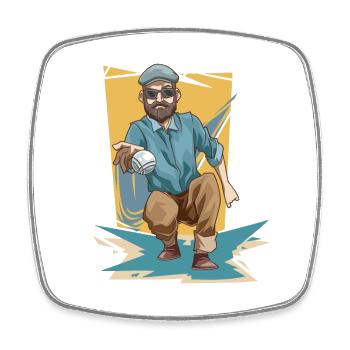 Petanque Boccia Boule Kugelspiel - Viereckiger Kühlschrankmagnet - Weiß - Vorne