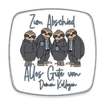 Jobwechsel Alles Gute Neuer Job Abschied Kollege - Viereckiger Kühlschrankmagnet - Weiß - Vorne