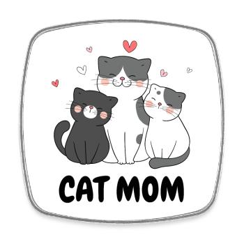 Chat Maman Chats Cœurs Chat Amour - Magnet carré - blanc - Devant