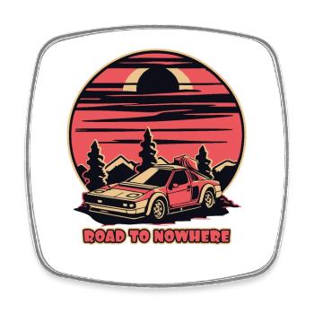 Japan JDM car road to nowhere - Square fridge magnet - white - Front