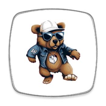 Streetstyle Bear Graffiti Kunst Streetart - Viereckiger Kühlschrankmagnet - Weiß - Vorne
