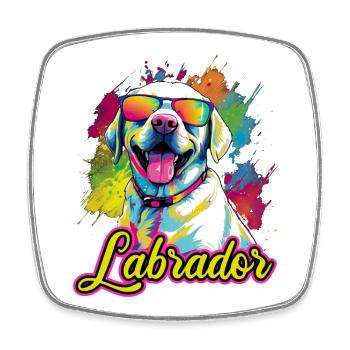 Labrador Hund Hunderasse - Viereckiger Kühlschrankmagnet - Weiß - Vorne
