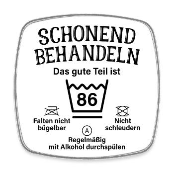 86. Geburtstag Schonend Behandeln 86 Teil Ist 86 - Viereckiger Kühlschrankmagnet - Weiß - Vorne