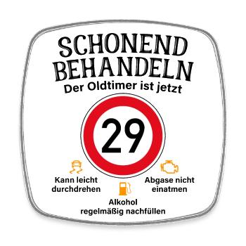 29. Geburtstag Schonend Behandeln Oldtimer Ist 29 - Viereckiger Kühlschrankmagnet - Weiß - Vorne