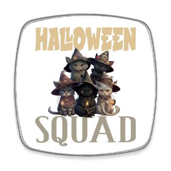 Halloween Squad Katzen Hexen - Viereckiger Kühlschrankmagnet - Weiß - Vorne