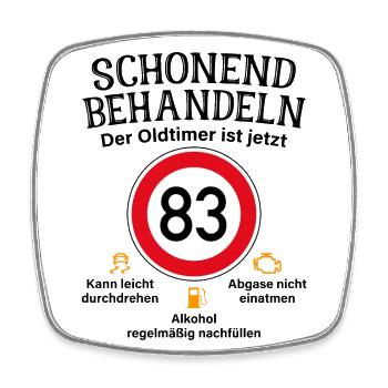 83. Geburtstag Schonend Behandeln Oldtimer Ist 83 - Viereckiger Kühlschrankmagnet - Weiß - Vorne