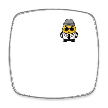 Cute Kawaii Pineapple in Gangster Mafia Style Pocket - Square fridge magnet - white - Front