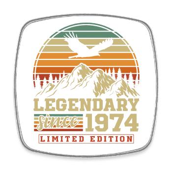 Legendary since 1974 Vintage Vintage Birthday - Square fridge magnet - white - Front