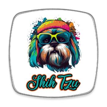 Shih Tzu Hund Hunderasse Löwenhund - Viereckiger Kühlschrankmagnet - Weiß - Vorne