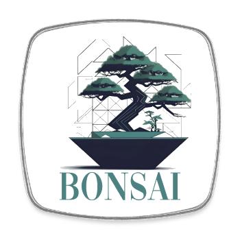 Bonsai Baum Bonsaischale Japanischer Baum - Viereckiger Kühlschrankmagnet - Weiß - Vorne