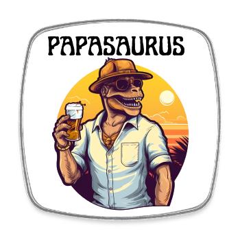 Papa saurus familles de dinosaures Dino Papasaurus - Magnet carré - blanc - Devant