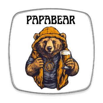 Papa Bear proud Daddy stolzer Vater - Viereckiger Kühlschrankmagnet - Weiß - Vorne