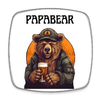 Papa Bear proud Daddy stolzer Vater - Viereckiger Kühlschrankmagnet - Weiß - Vorne