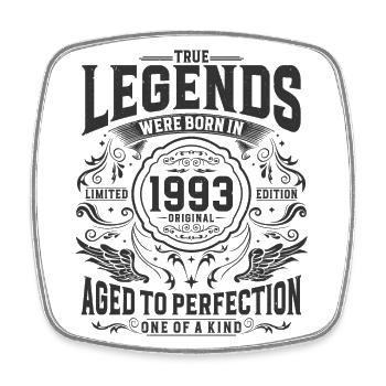Vintage né 1993 Legends Vintage Anniversaire - Magnet carré - blanc - Devant