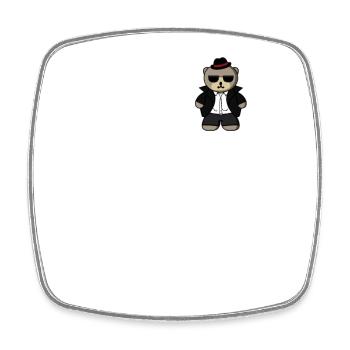 Gangster Bear Kawaii Pocket - Square fridge magnet - white - Front