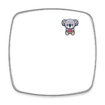 Koala Eats Watermelon Pocket - Square fridge magnet - white - Front
