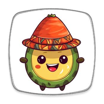Peruvian avocado - Square fridge magnet - white - Front