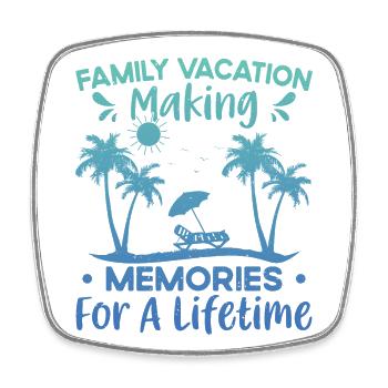 Summer holidays with the family Creating memories - Square fridge magnet - white - Front