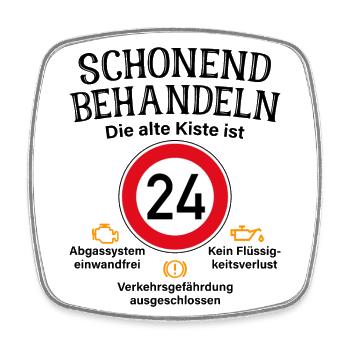 24. Geburtstag Schonend Behandeln 24 Alte Kiste 24 - Viereckiger Kühlschrankmagnet - Weiß - Vorne