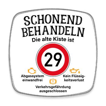 29. Geburtstag Schonend Behandeln 29 Alte Kiste 29 - Viereckiger Kühlschrankmagnet - Weiß - Vorne