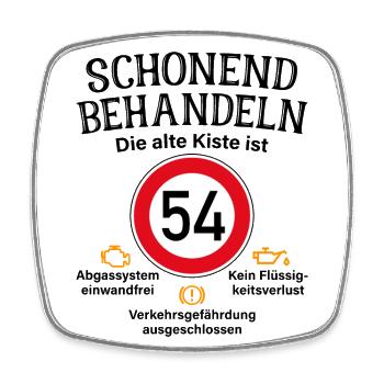 54. Geburtstag Schonend Behandeln 54 Alte Kiste 54 - Viereckiger Kühlschrankmagnet - Weiß - Vorne